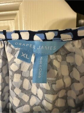 Draper James Navy and Light Blue Abstract Dot Dress